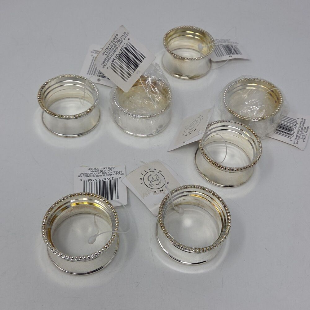 Set of 7 Kemp & Beatley Beaded Elegance Napking Rings 2"